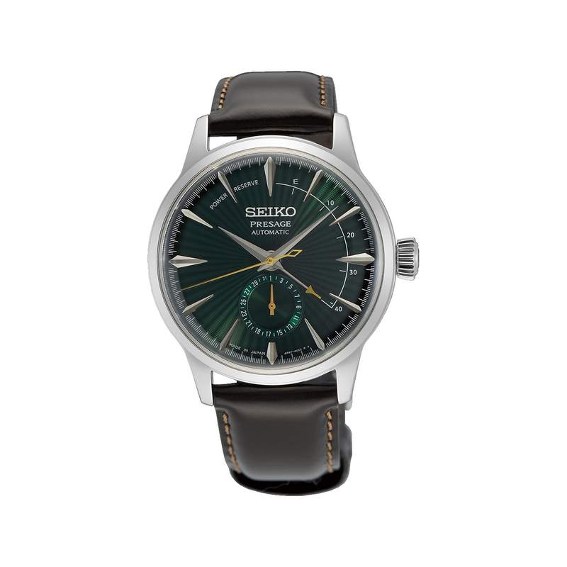 Montre SEIKO PRESAGE presage homme automatique, bracelet cuir animal marron chocolat - vue 1