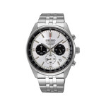 Montre SEIKO sport homme chronographe, bracelet acier inoxydable argent - vue 1