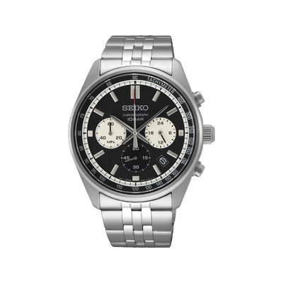 Montre SEIKO sport homme chronographe, bracelet acier inoxydable argent - vue 1