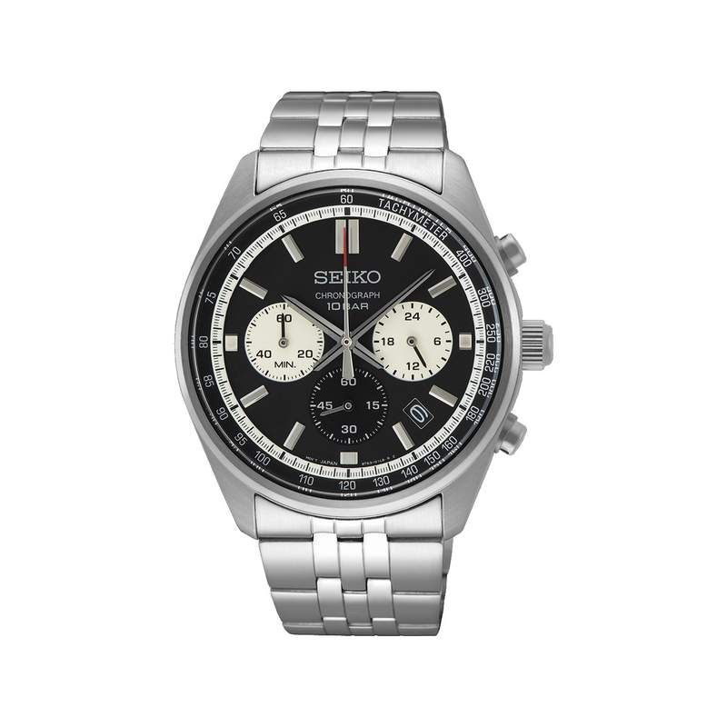 Montre SEIKO sport homme chronographe, bracelet acier inoxydable argent - vue 1