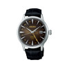 Montre SEIKO PRESAGE presage homme automatique, bracelet cuir animal marron chocolat - vue V1