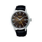 Montre SEIKO PRESAGE presage homme automatique, bracelet cuir animal marron chocolat - vue 1