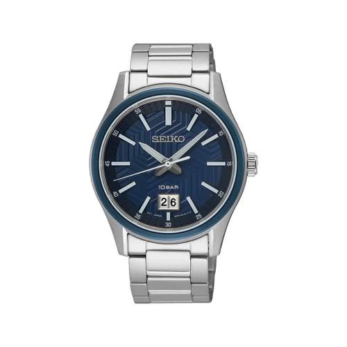 SEIKO sport herenhorloge met zilverkleurige roestvrij stalen armband