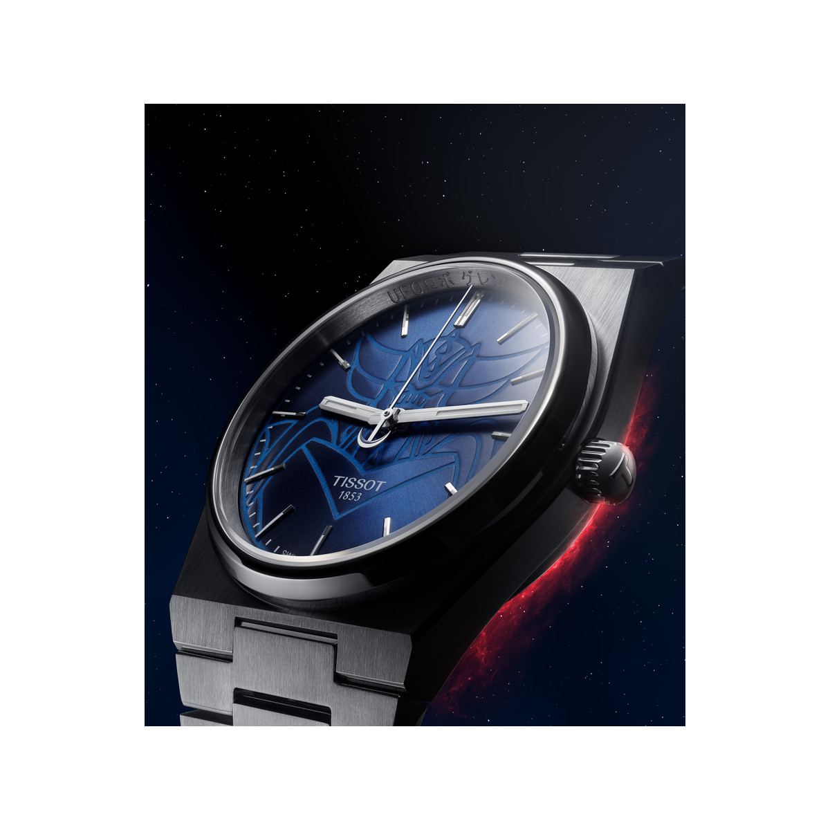 Montre TISSOT PRX UFO Robot Goldorak Edition limitée homme automatique cadran bleu, bracelet acier inoxydable - vue 2