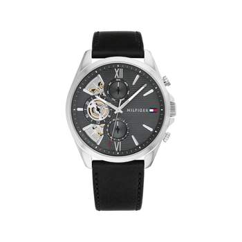 TOMMY HILFIGER baker analoog herenhorloge, zwarte leren band