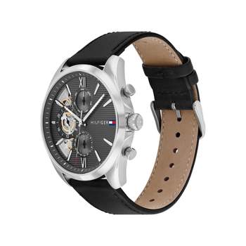 TOMMY HILFIGER baker analoog herenhorloge, zwarte leren band
