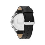 Montre TOMMY HILFIGER baker homme analogique, bracelet cuir noir - vue 3