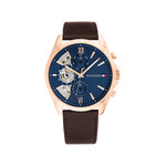 TOMMY HILFIGER Baker Men's Analog Watch, Brown Leather Strap - View 1