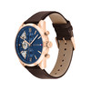 Montre TOMMY HILFIGER baker homme analogique, bracelet cuir marron - vue V2