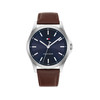 Montre TOMMY HILFIGER bruce homme analogique, bracelet cuir marron - vue V1