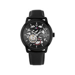 Montre TOMMY HILFIGER henry auto homme analogique, bracelet cuir noir - vue 1