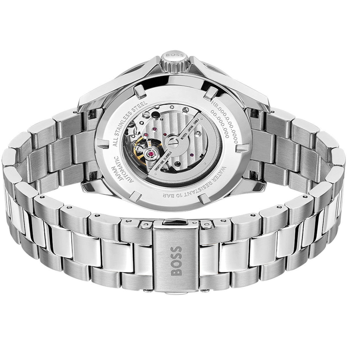 Montre BOSS troper automatic homme automatique, bracelet acier argent - vue 3