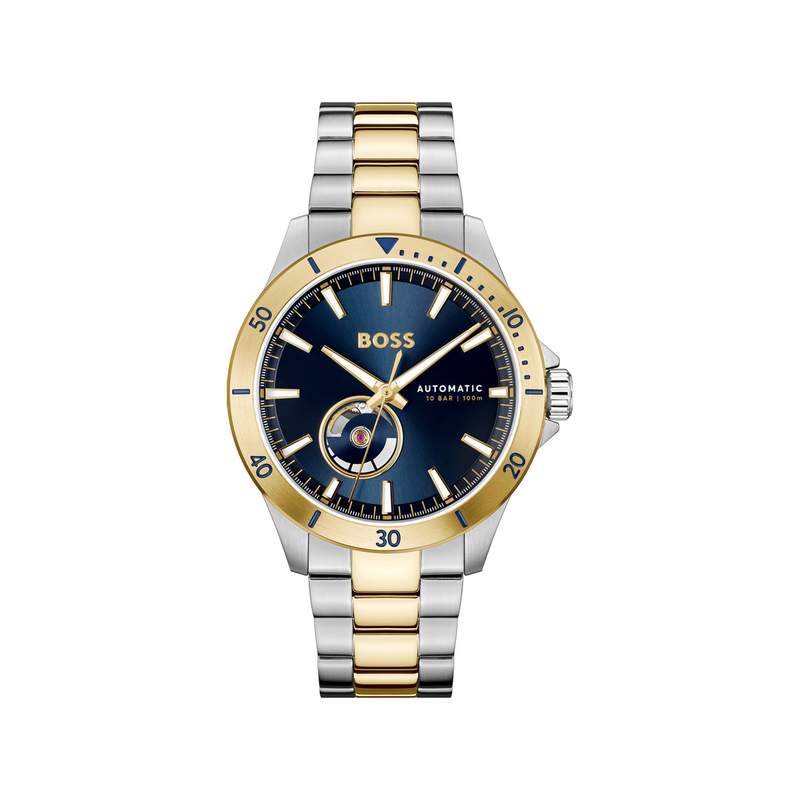 Montre BOSS troper automatic homme automatique, bracelet acier bicolore - vue 1