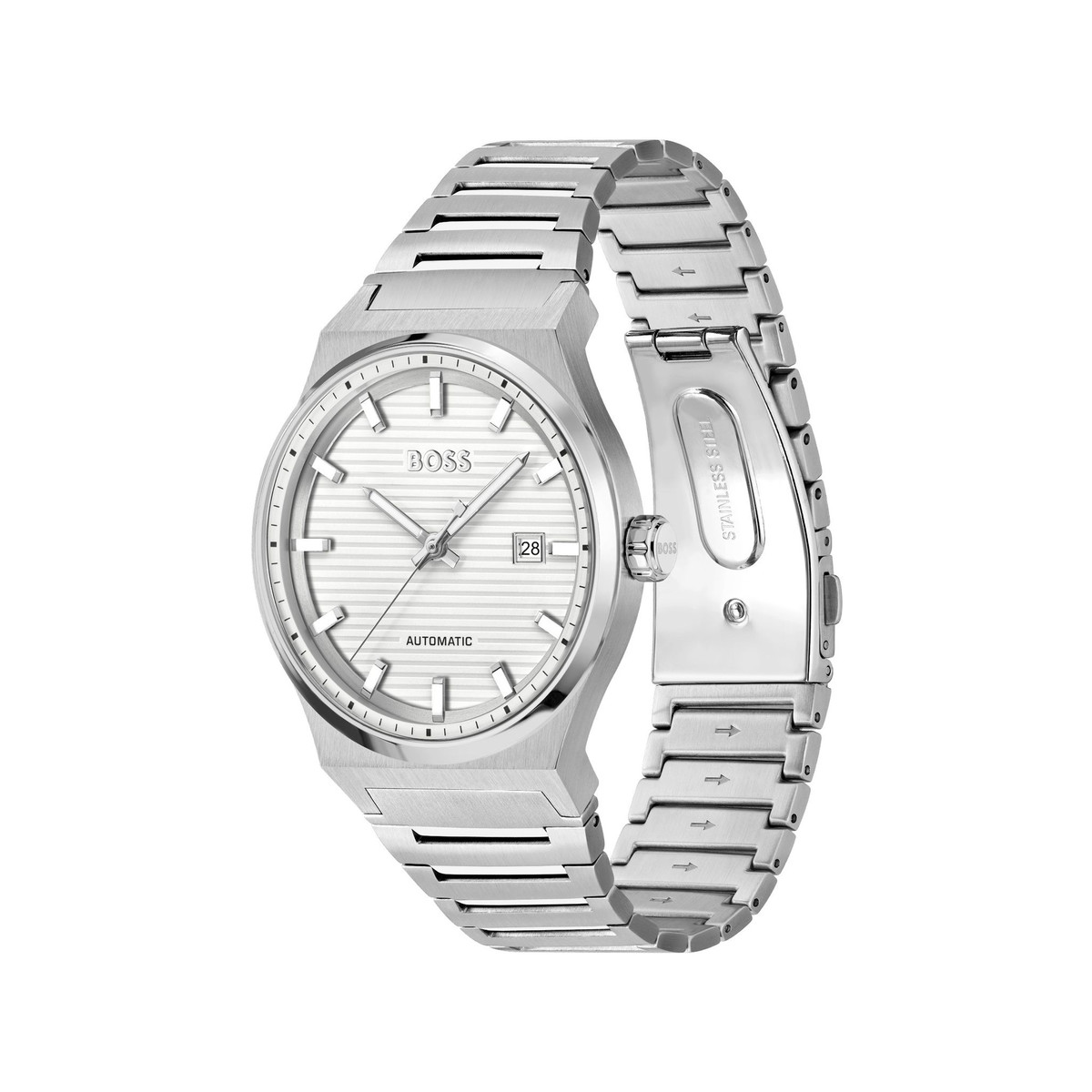 Montre BOSS candor auto homme bracelet acier argent - vue 2