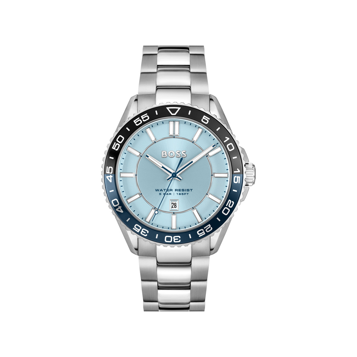 Montre BOSS runner homme bracelet acier argent