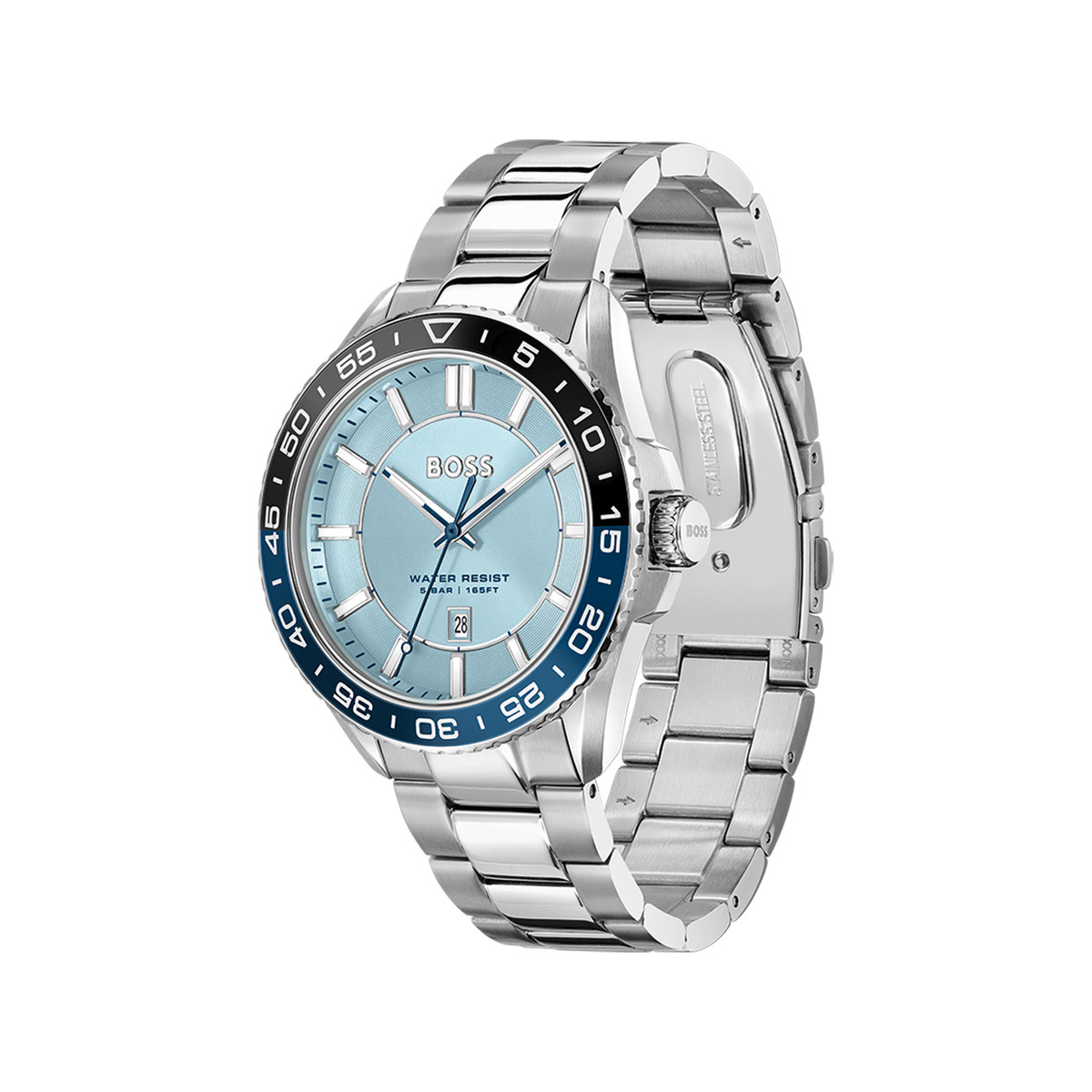 Montre BOSS runner homme bracelet acier argent - vue 2