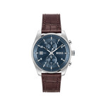 Montre BOSS skytraveller homme bracelet cuir marron - vue 1