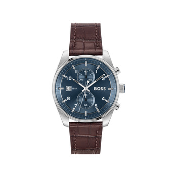 Montre BOSS skytraveller homme bracelet cuir marron