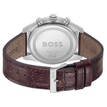 Montre BOSS skytraveller homme bracelet cuir marron - vue 3