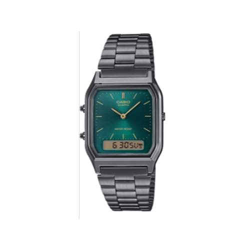 CASIO men's watch with anthracite grey stainless steel bracelet