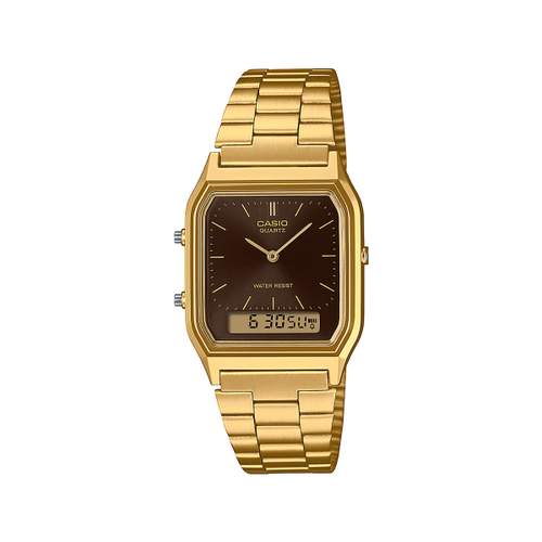 CASIO men's watch with yellow gold stainless steel bracelet