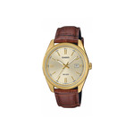 Montre CASIO homme bracelet cuir marron - vue 1