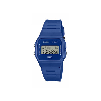CASIO men's watch with dark blue resin bracelet