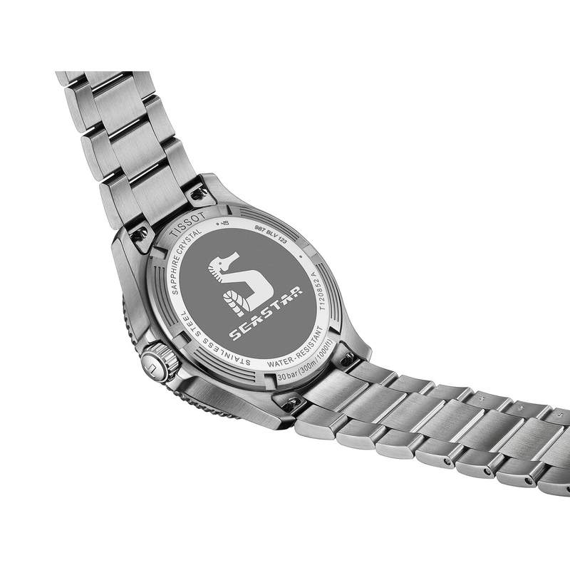 Montre TISSOT T-SPORT SEASTER 1000 GMT homme cadran noir bracelet acier inoxydable - vue D2