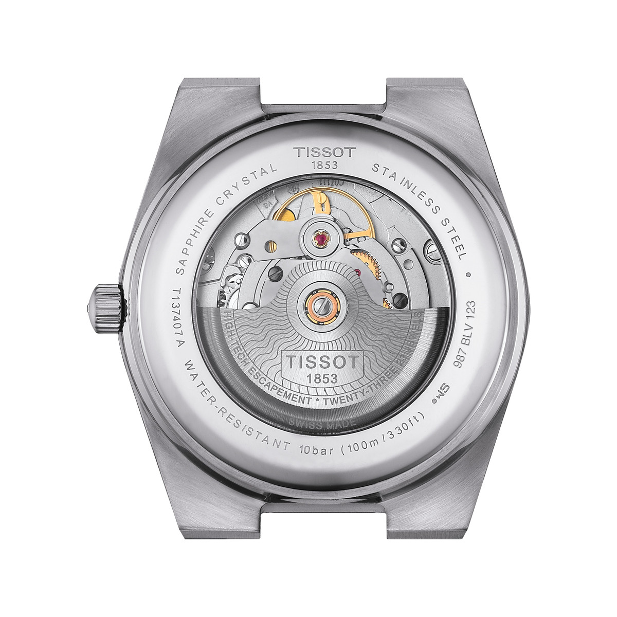 Montre TISSOT T-CLASSIC PRX POWERMATIC 80 homme automatique cadran bleu bracelet acier inoxydable - vue 3