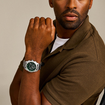 FOSSIL herenhorloge zilver roestvrij stalen armband