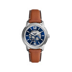 Montre FOSSIL heritage homme automatique, bracelet cuir marron - vue 1