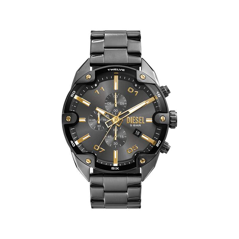 Montre DIESEL spiked homme bracelet acier inoxydable gris anthracite - vue 1