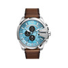 Montre DIESEL mega chief homme bracelet cuir marron - vue V1