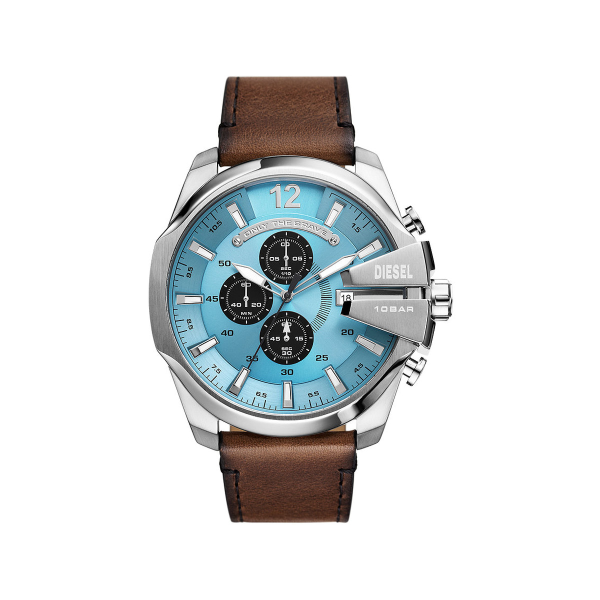 Montre DIESEL mega chief homme bracelet cuir marron