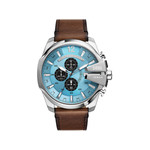 Montre DIESEL mega chief homme bracelet cuir marron - vue 1