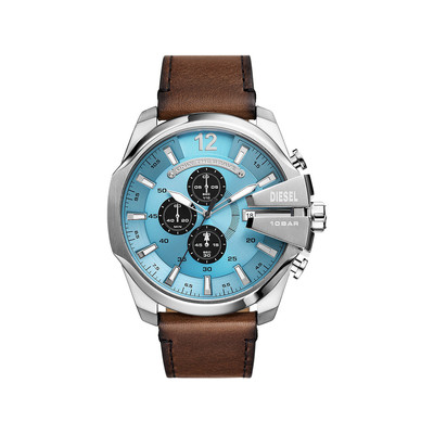 Montre DIESEL mega chief homme bracelet cuir marron - vue 1