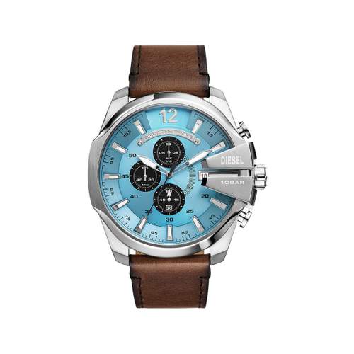 DIESEL mega chief herenhorloge bruin leren band