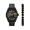 Montre DIESEL scraper homme bracelet cuir noir - vue V1