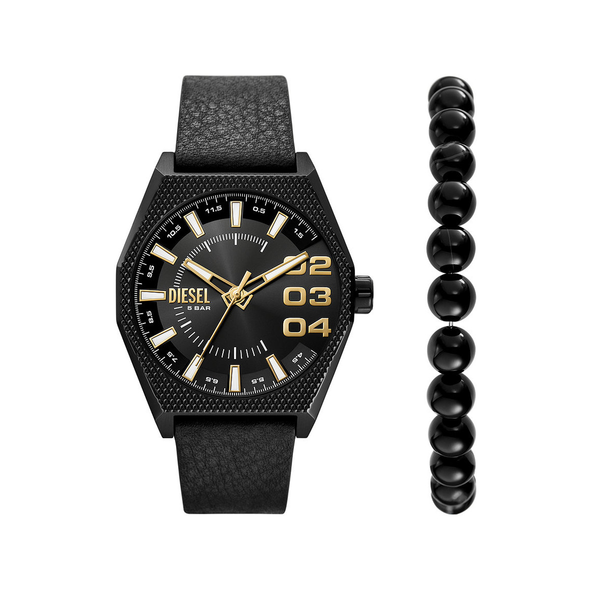 Montre DIESEL scraper homme bracelet cuir noir