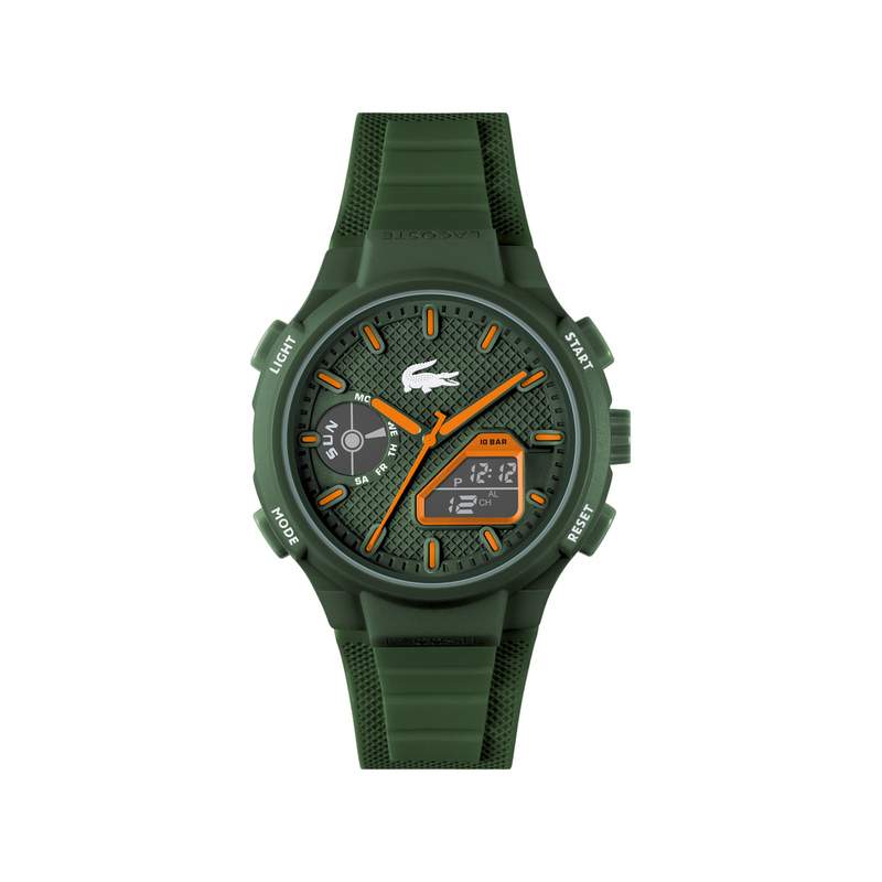 LACOSTE l33-x herenhorloge met groene siliconenband - afbeelding 1