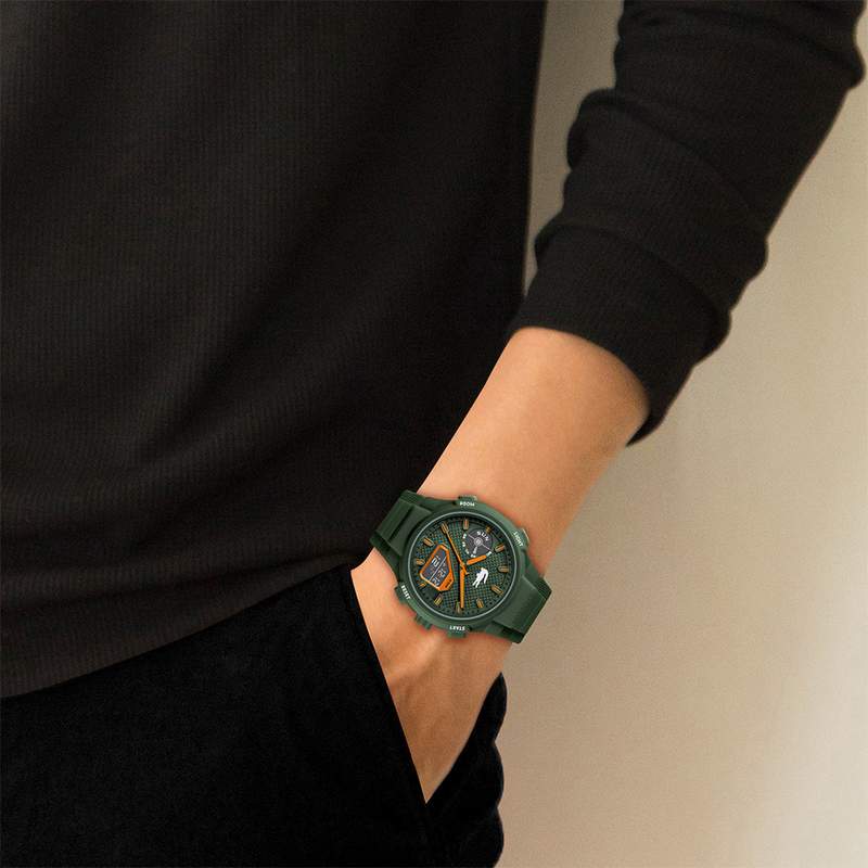 LACOSTE l33-x herenhorloge groen siliconen armband - gedragen 1 bekijken
