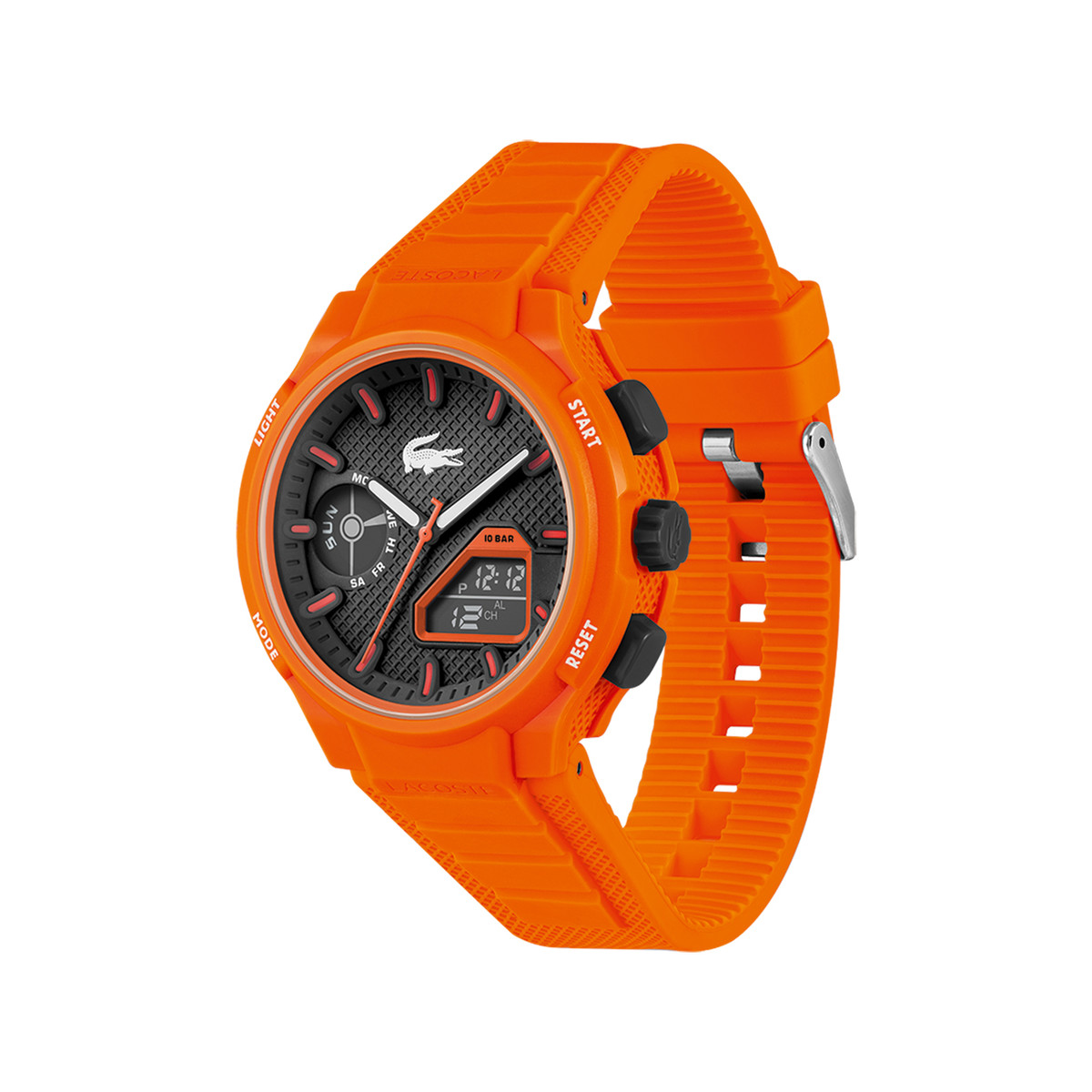 Montre LACOSTE l33-x homme bracelet silicone orange - vue 2