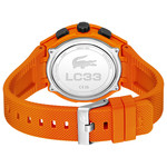 Montre LACOSTE l33-x homme bracelet silicone orange - vue 3