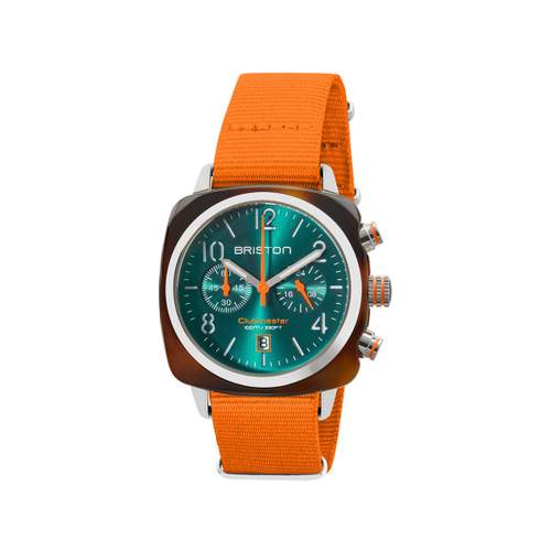 Montre BRISTON classic summer vibes homme bracelet nylon orange