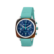 Montre BRISTON classic summer vibes homme bracelet nylon bleu turquoise