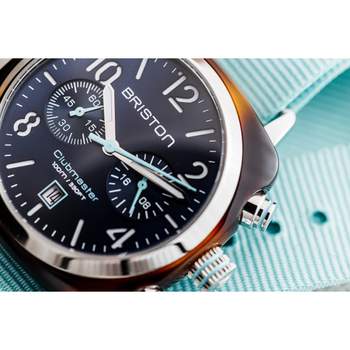 Montre BRISTON classic summer vibes homme bracelet nylon bleu turquoise