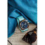 Montre BRISTON classic summer vibes homme bracelet nylon bleu turquoise - vue D1