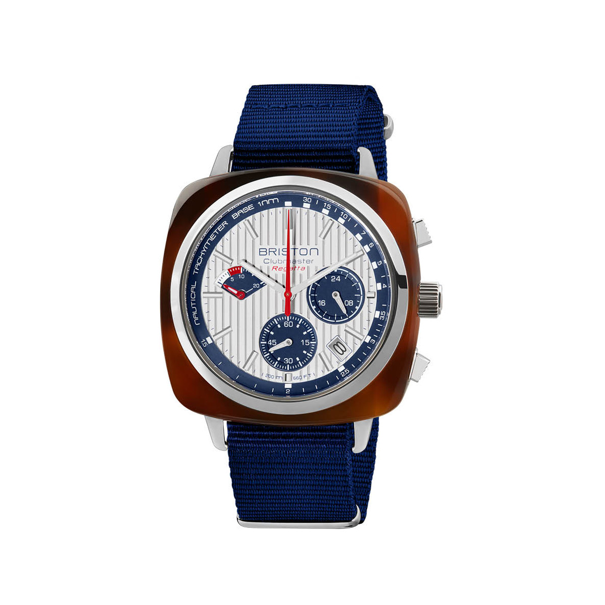 Montre BRISTON clubmaster regatta homme bracelet nylon bleu marine