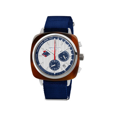 Montre BRISTON clubmaster regatta homme bracelet nylon bleu marine - vue 1