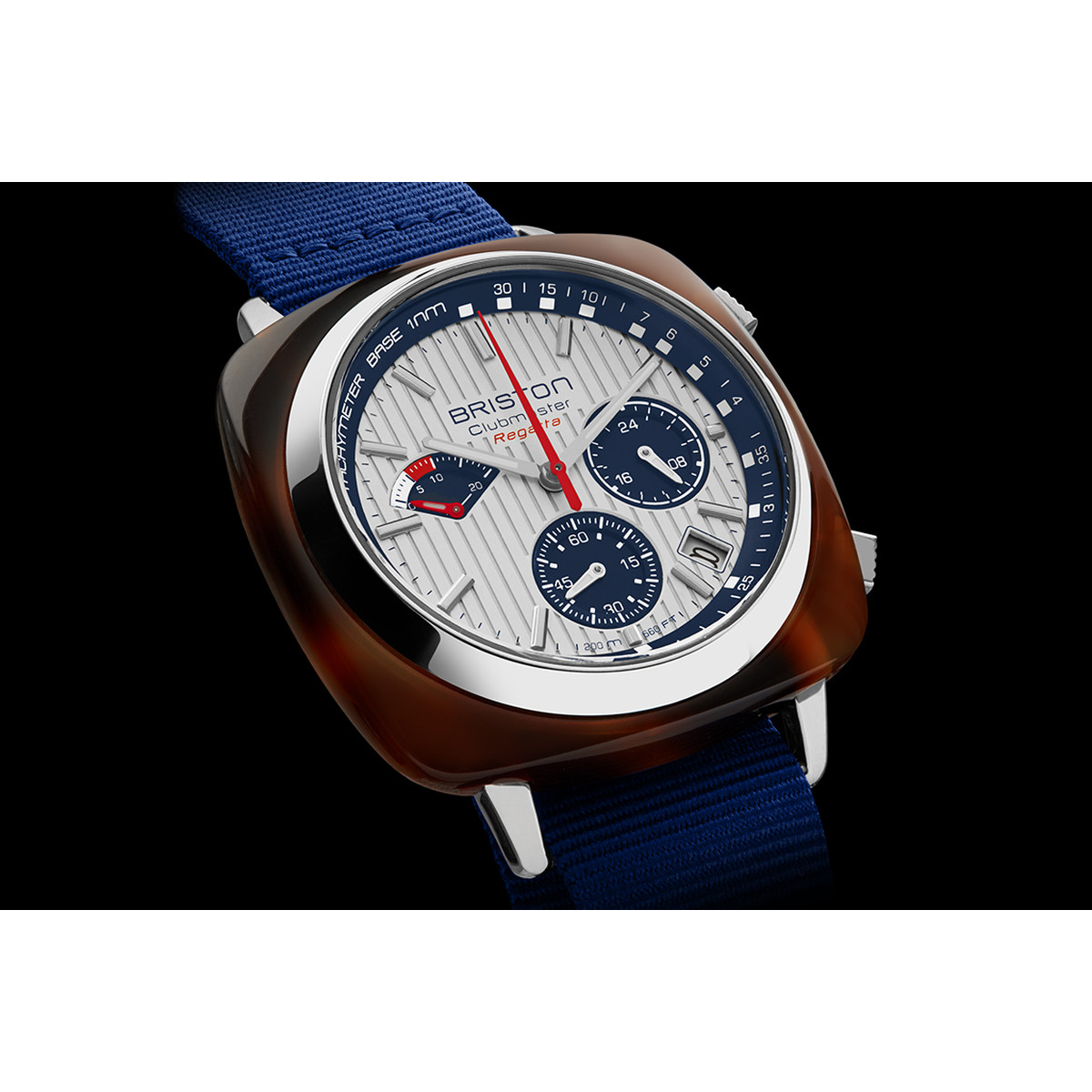 Montre BRISTON clubmaster regatta homme bracelet nylon bleu marine - vue 2